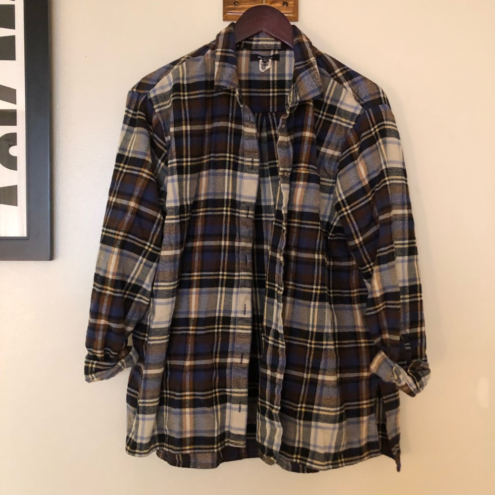 This season! Plaid flannel shirt. New!